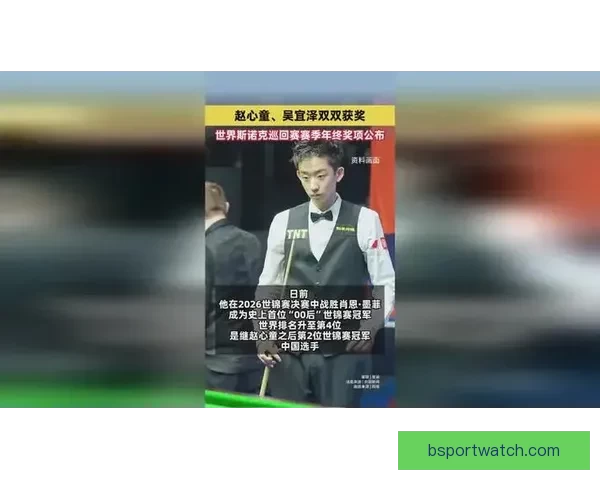 世界斯诺克巡回赛年终奖项揭晓赵心童吴宜泽双双获奖引球迷热议